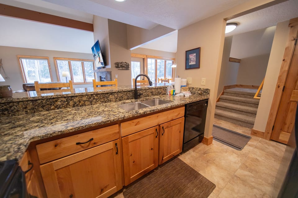 Kitchen is open to the living area