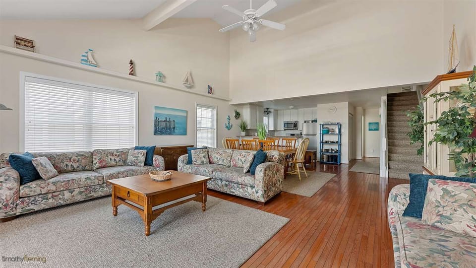 Living Room, Dining, Kitchen view