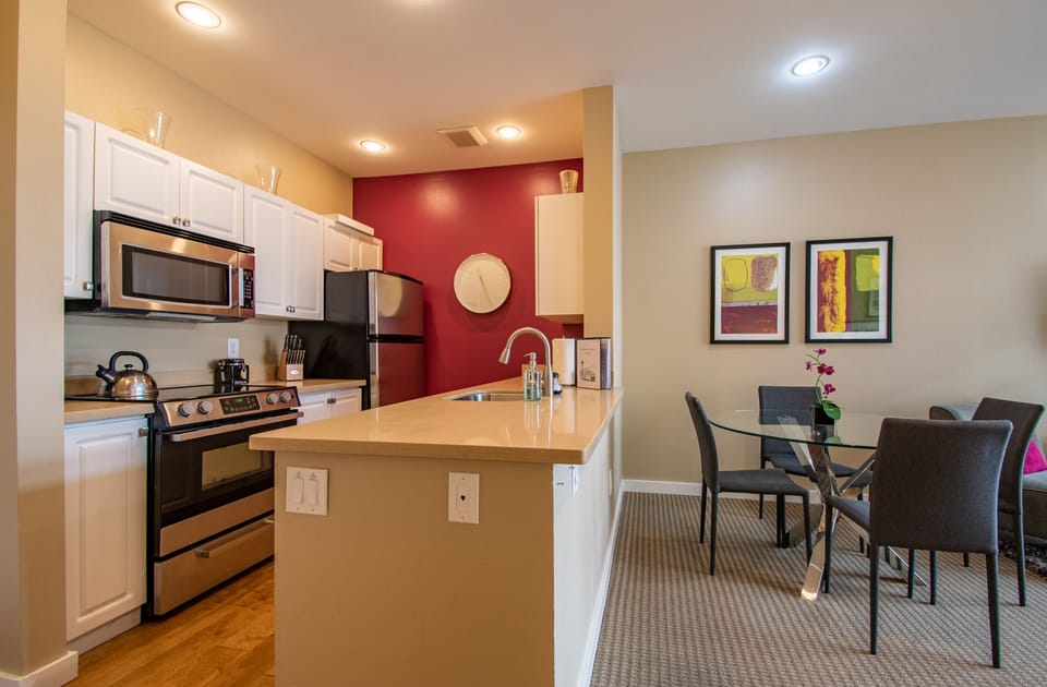 Fully Equipped Kitchen with Stainless Steel Appliances