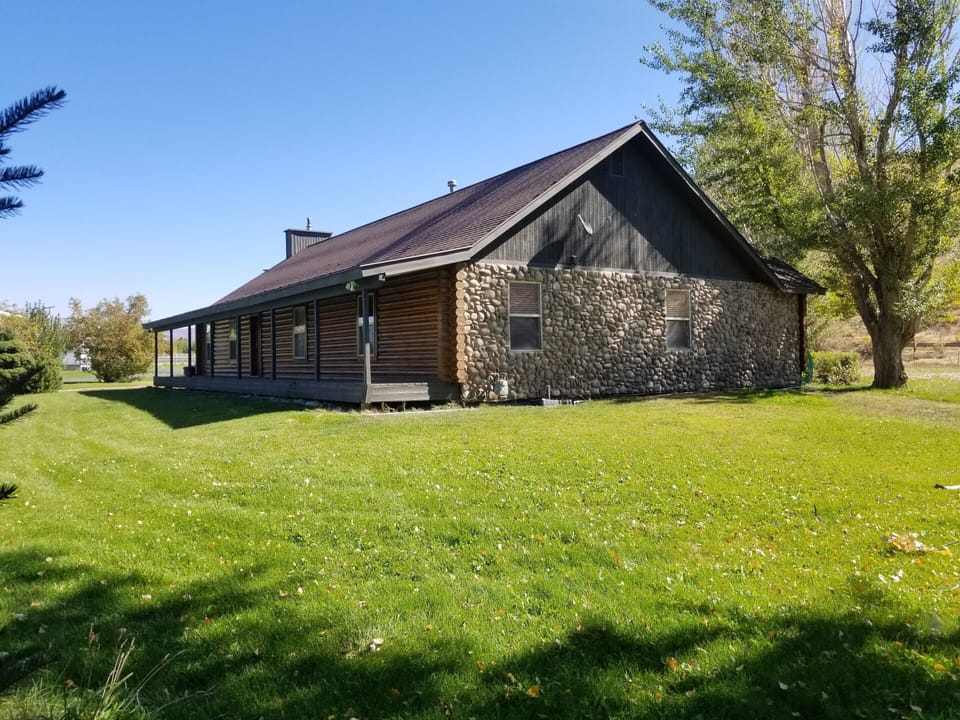View of the cabin from the road.