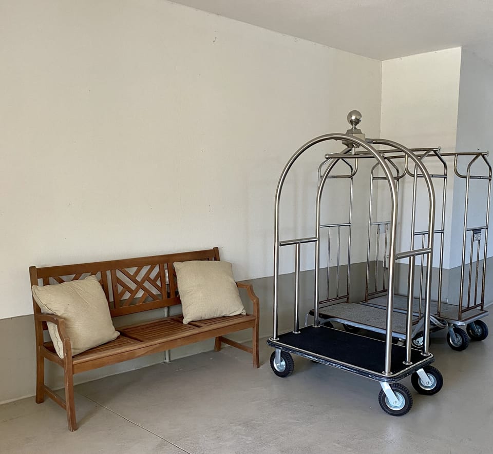 Luggage Carts in Breezeway.  Please return after use.