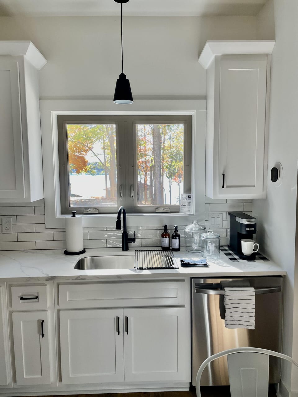 Even a water view from the kitchen sink