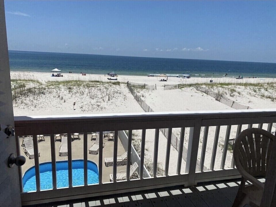 Private balcony from master bedroom on top level. BEST VIEW!