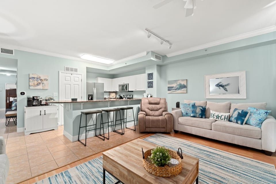 Open concept with plenty of seating, with views from living and kitchen!