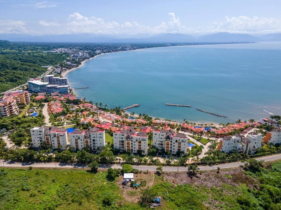 Aerial view of Punta Esmeralda highlighting the stunning Bay of Banderas views.