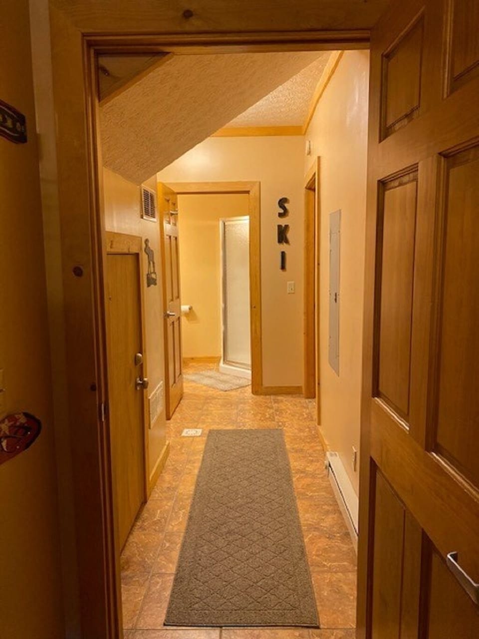 1st floor hall, laundry, and full bath