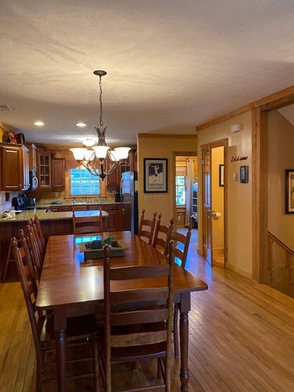 Open floor plan on 2nd floor with kitchen, dining, and family room