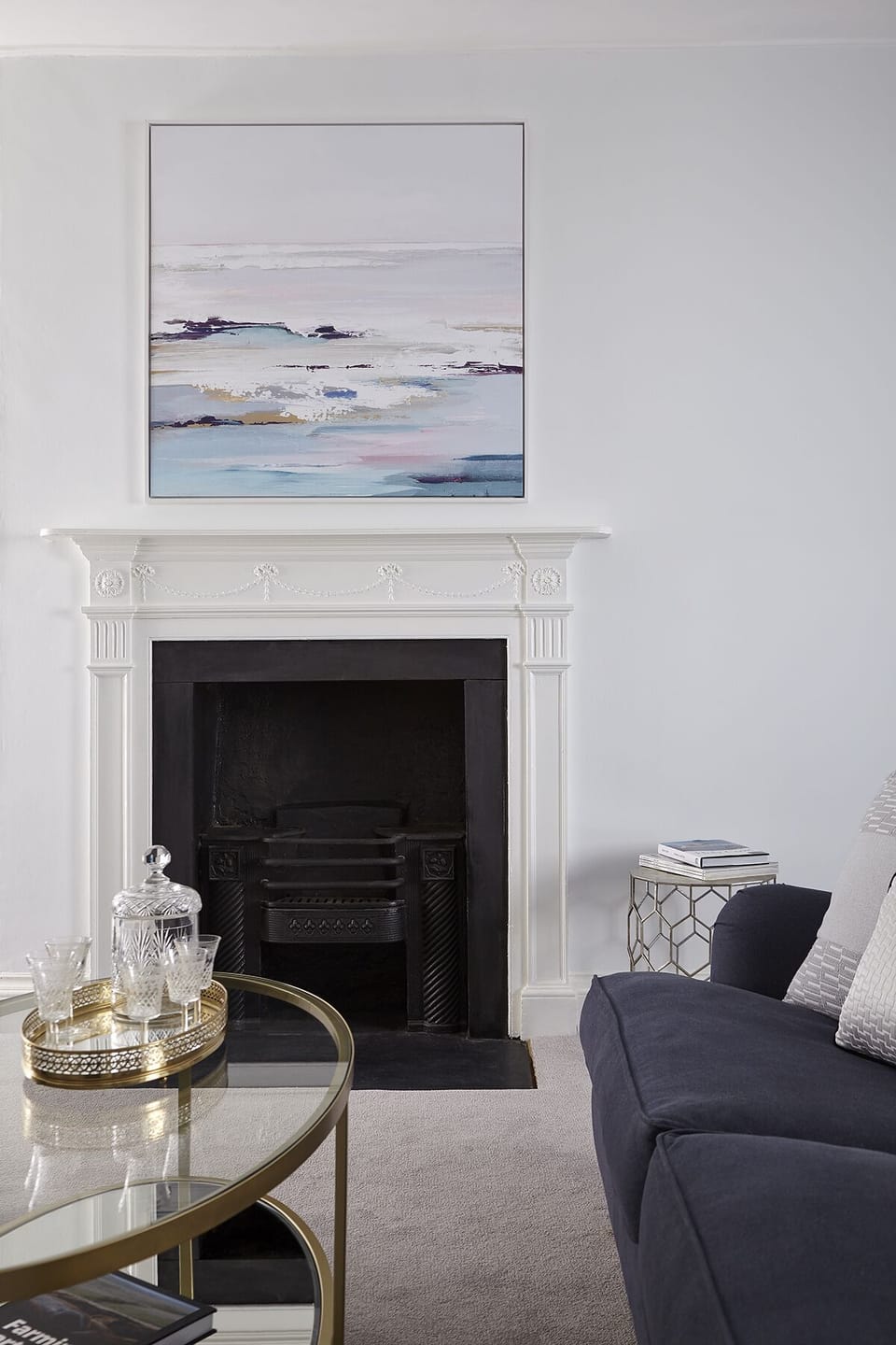 contemporary furnishings sit alongside original features