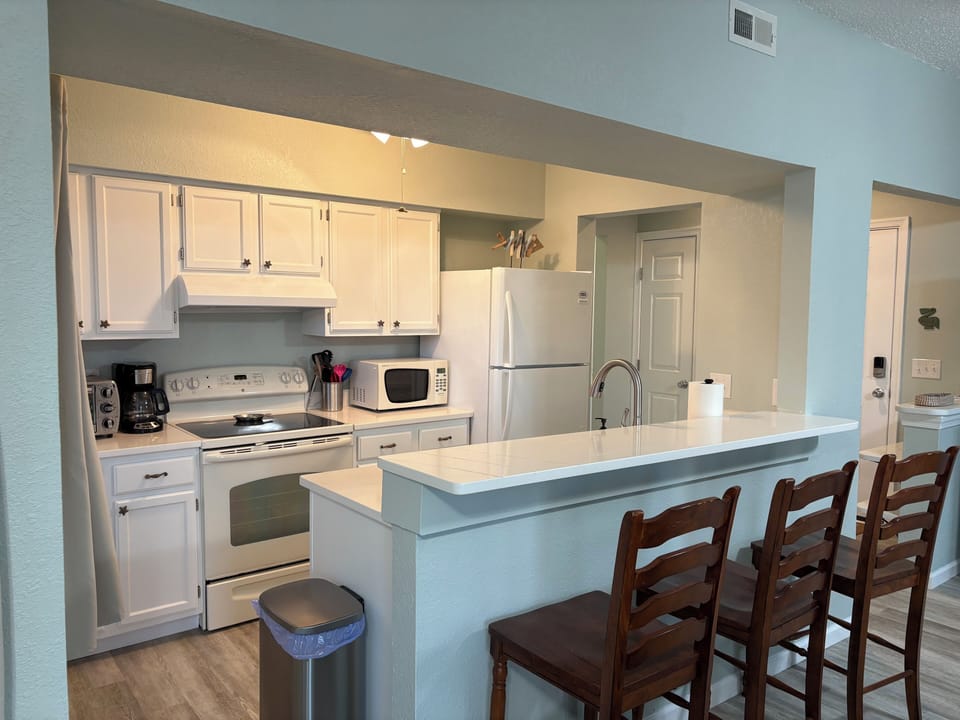 View into kitchen.