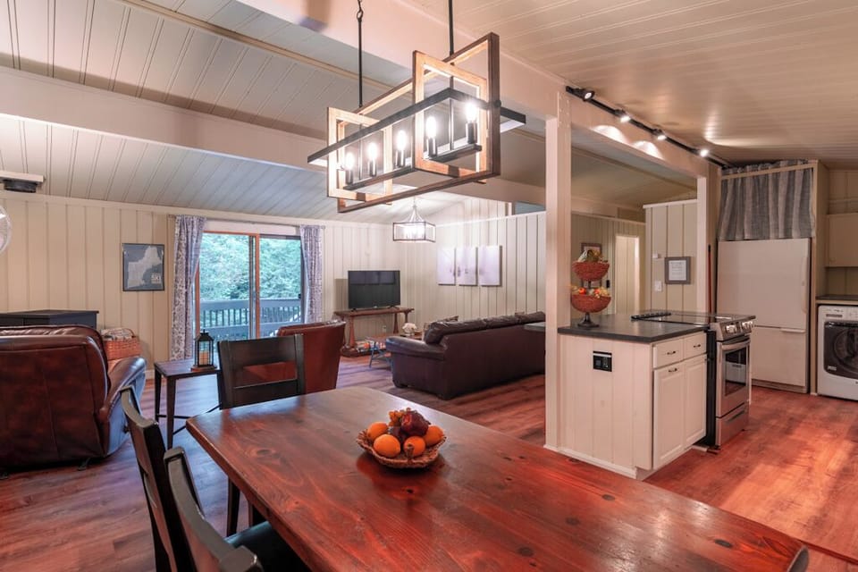 The main dining area is adjacent to the kitchen.