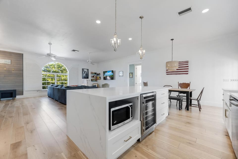 Kitchen Island, Wine Fridge