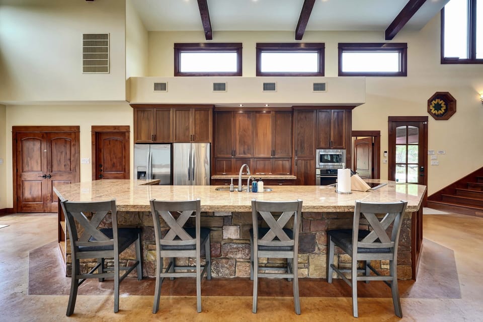 Kitchen Bar Seating and Dining Area with Seating for up to 12