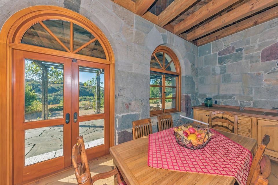 Kitchen table looking to terrace