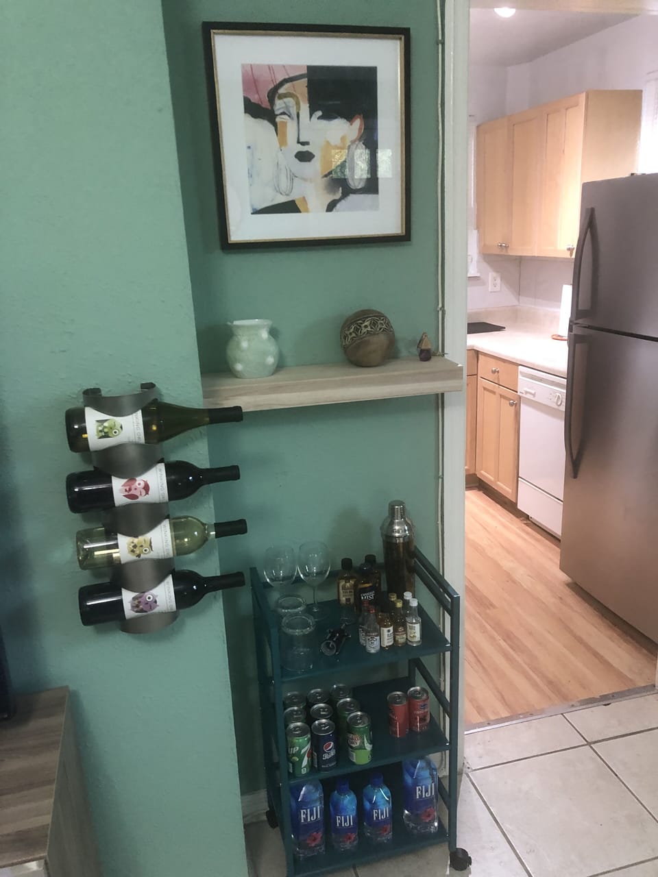 Looking into the kitchen.