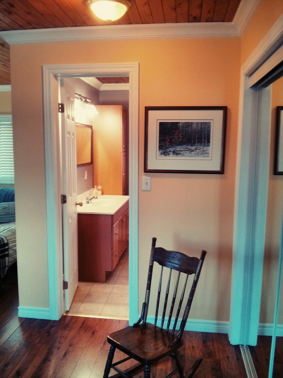 Ensuite bathroom in upstairs 1 bedroom cottage.