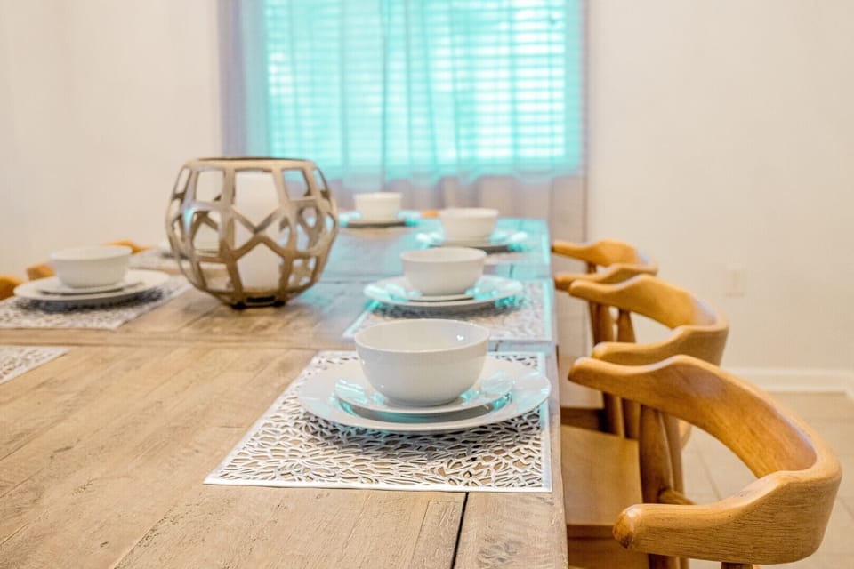 Stylish formal dining area