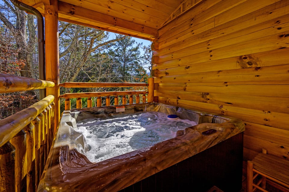 Private outdoor hot tub 