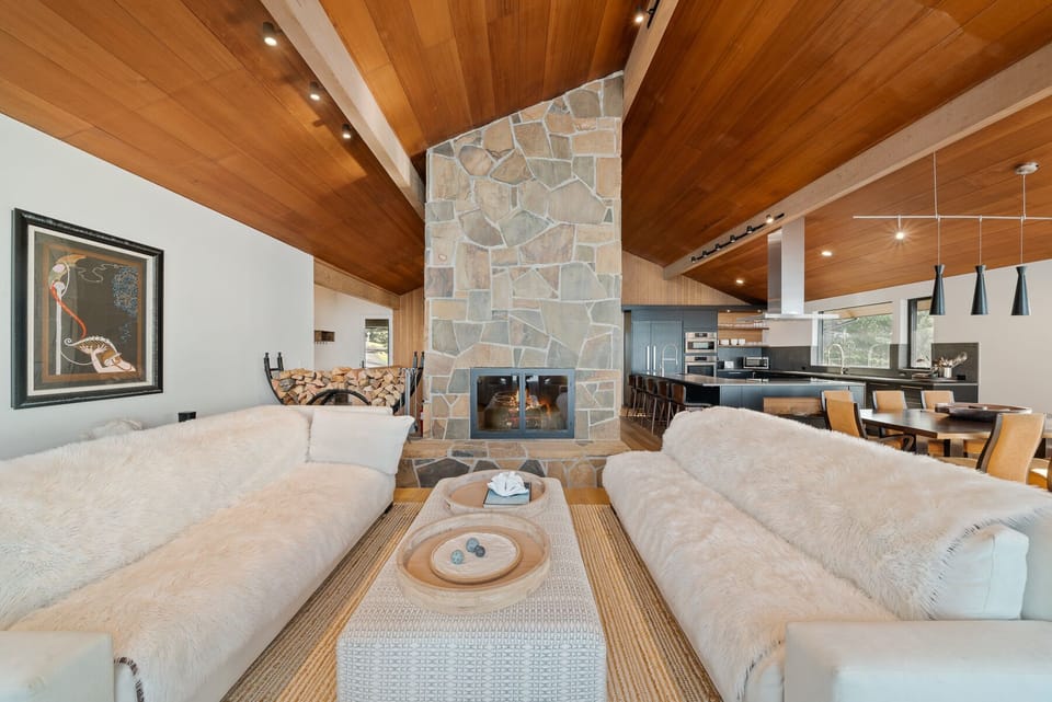 Living Room:  Wood burning fireplace