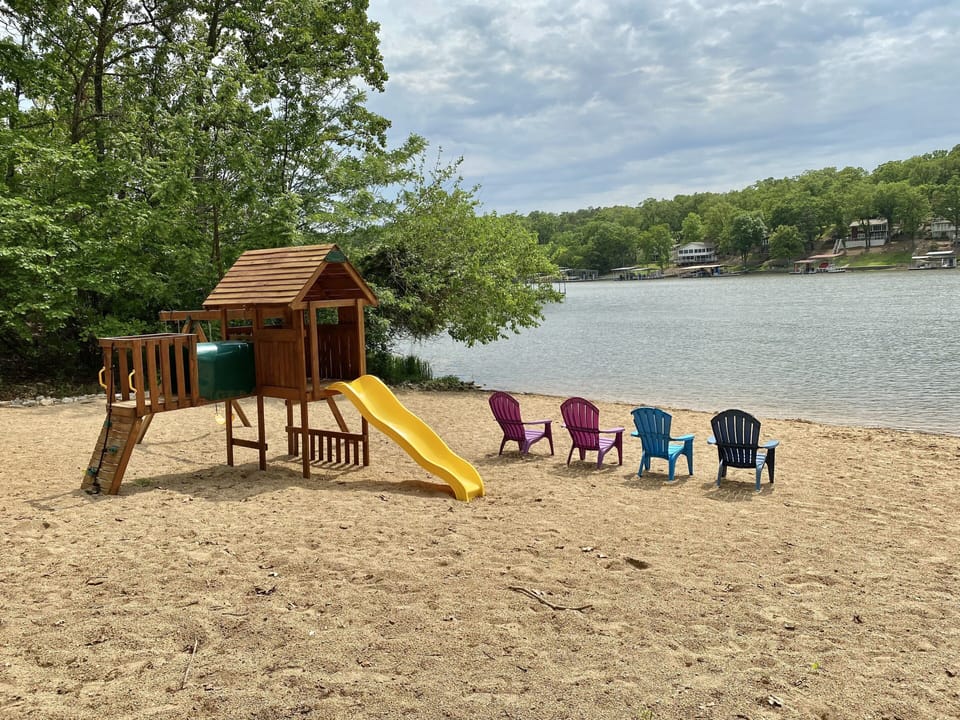 The Ledges sandy beach and playground