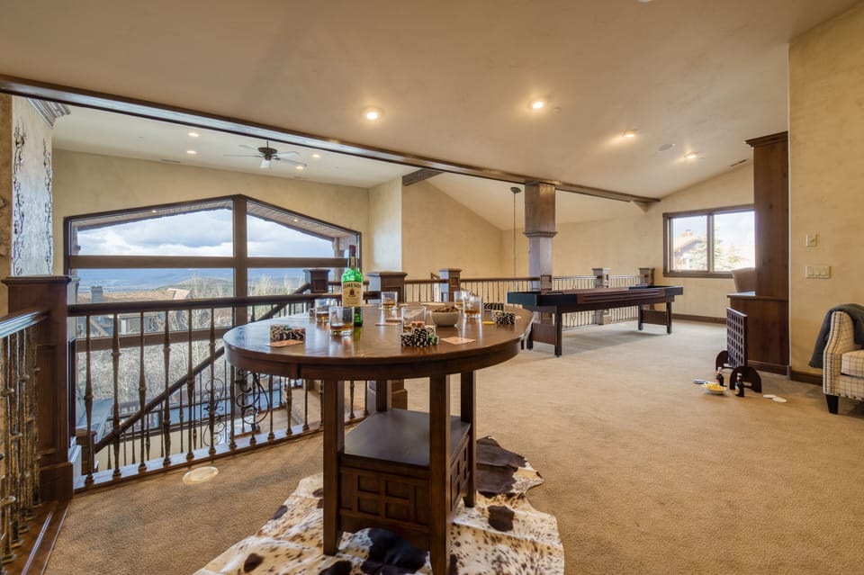 Shuffleboard on the upstairs landing.