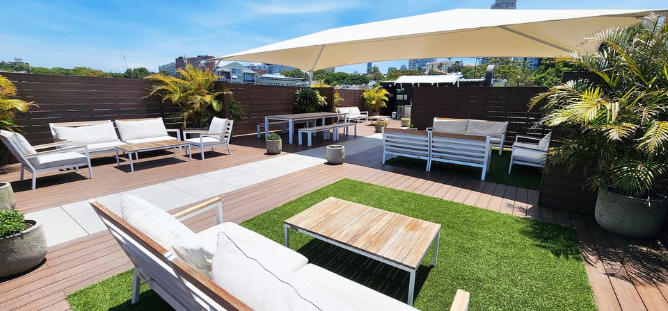 Communal rooftop with BBQ
