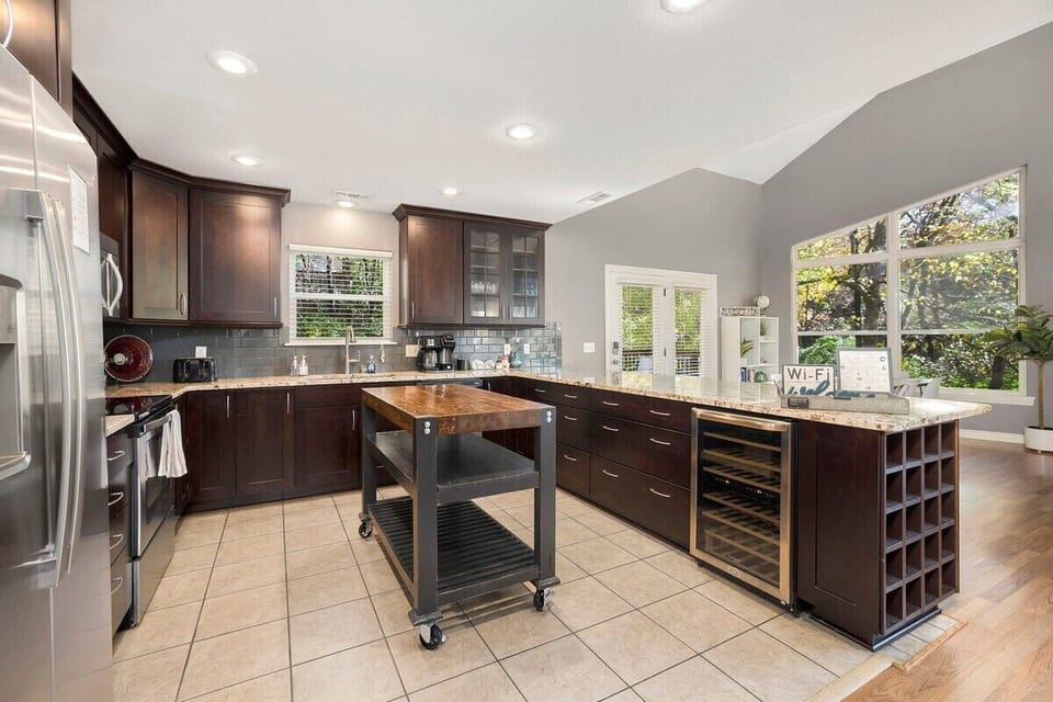 This is the perfect place to cook a meal while continuing the fun and conversation with your loved ones!