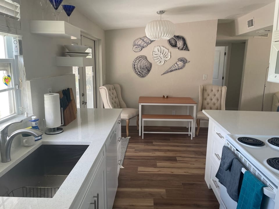 New sparkle white granite kitchen
