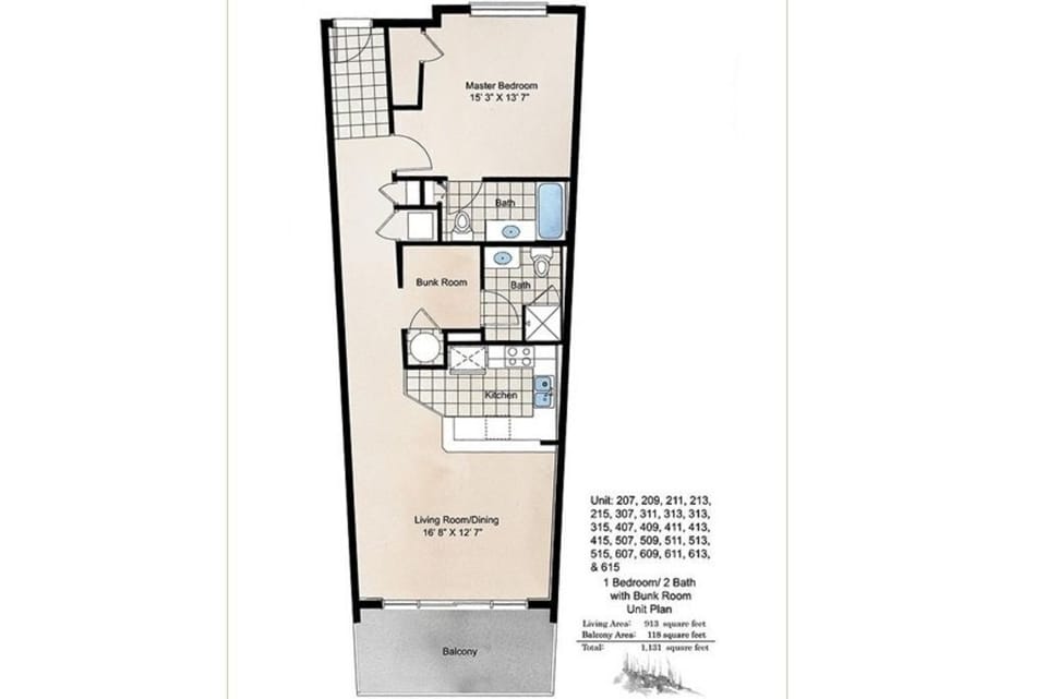 Destin West Gulfside #507 - Floor Pan