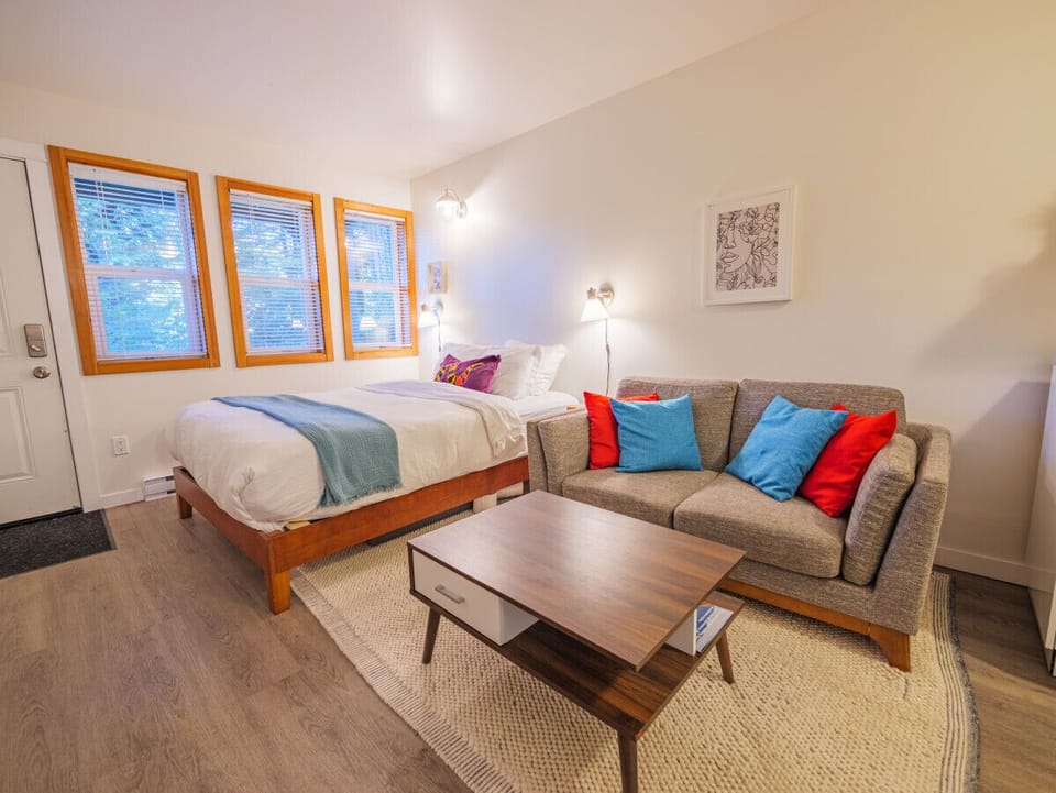 Living room comfortable couch and bed!