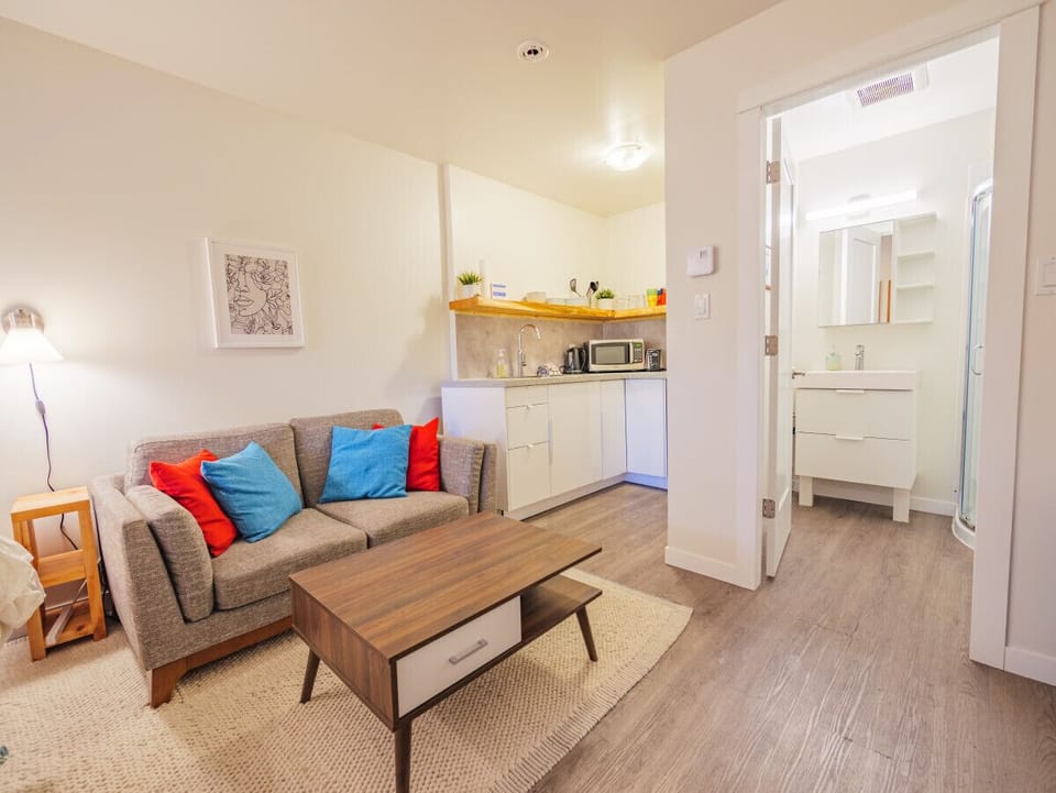 Living space leading into the kitchenette.