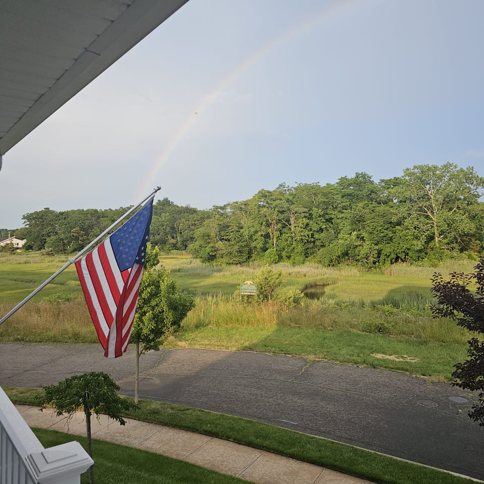 Rainbow/American flag.   Geeling Good
