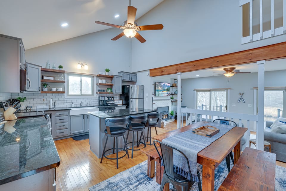 Modern kitchen with all of the amenities needed along with a large island.