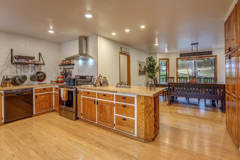 Kitchen large enough to gather...