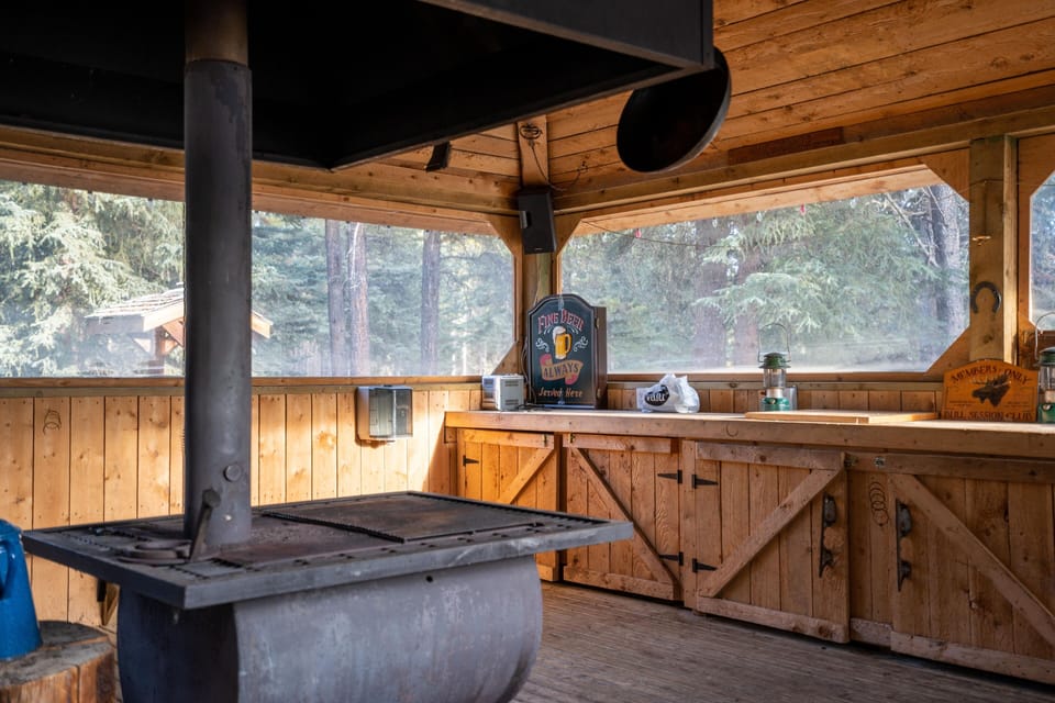 Wood stove in the cook house!
