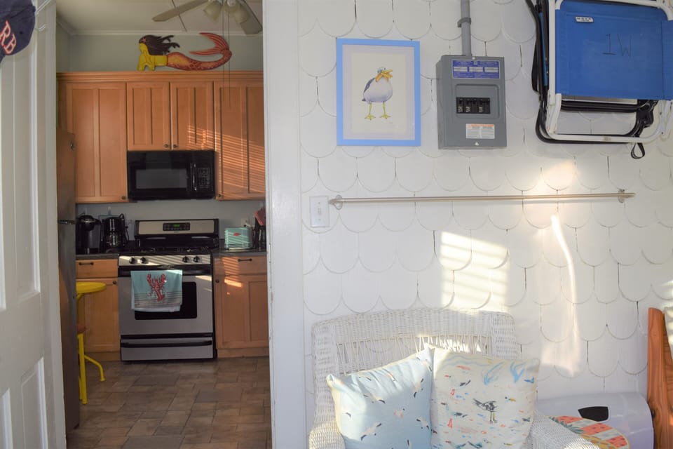 View from porch to kitchen