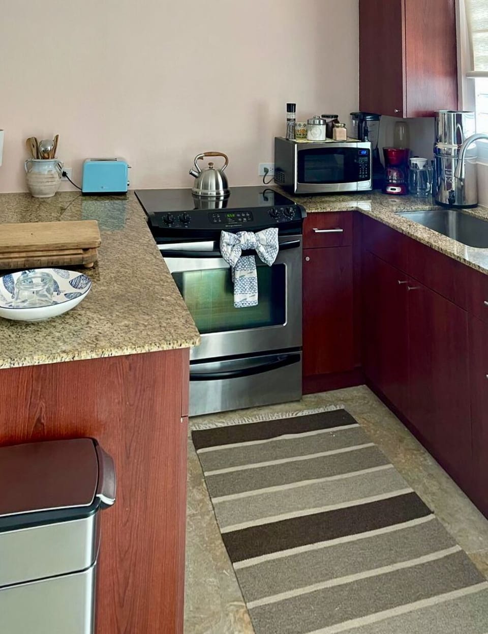 Stove, toaster,  kettle, microwave, blender. bullet, berkey water filter.