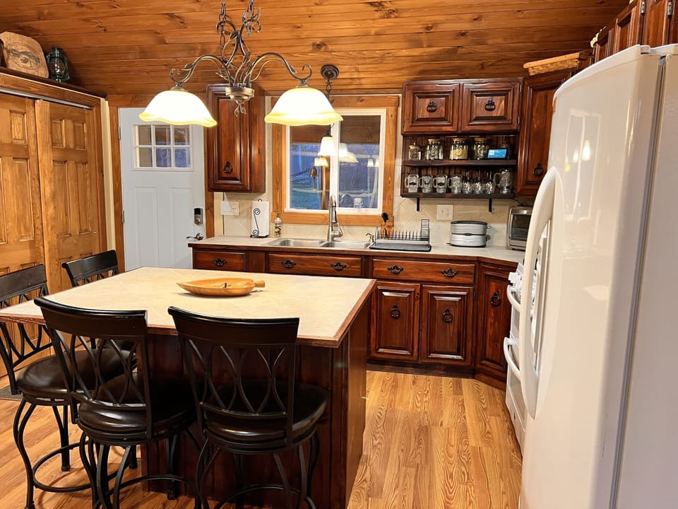Fully stocked kitchen.  