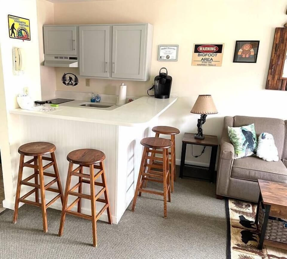 YETIs are definitely seen in the Kitchenette complete with all you need including a Keurig!