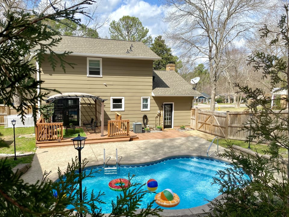 The beautiful pool house in Raleigh, NC.  