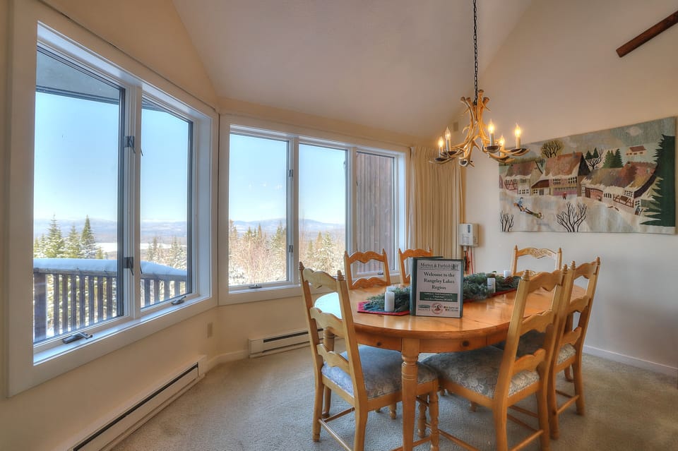 Dining room with gorgeous mountain & lake views