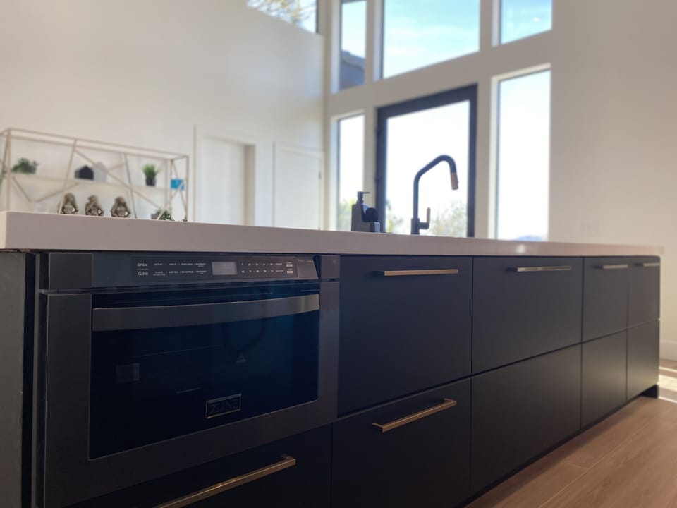 Microwave drawer and panel front dishwasher 