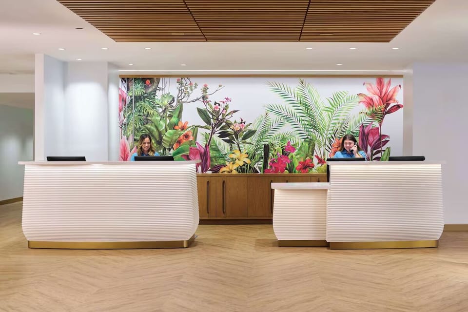 Arrive relaxed with friendly service in a bright lobby.