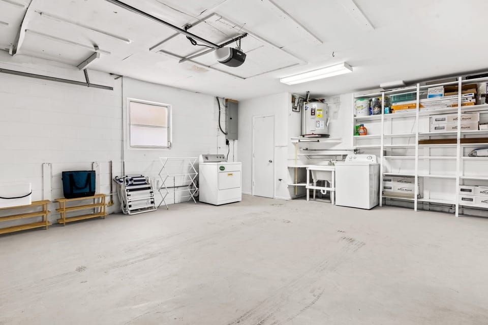 2 car garage + washer and dryer