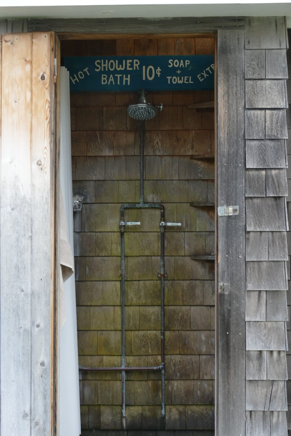 Outdoor shower--perfect after a day on the beach!