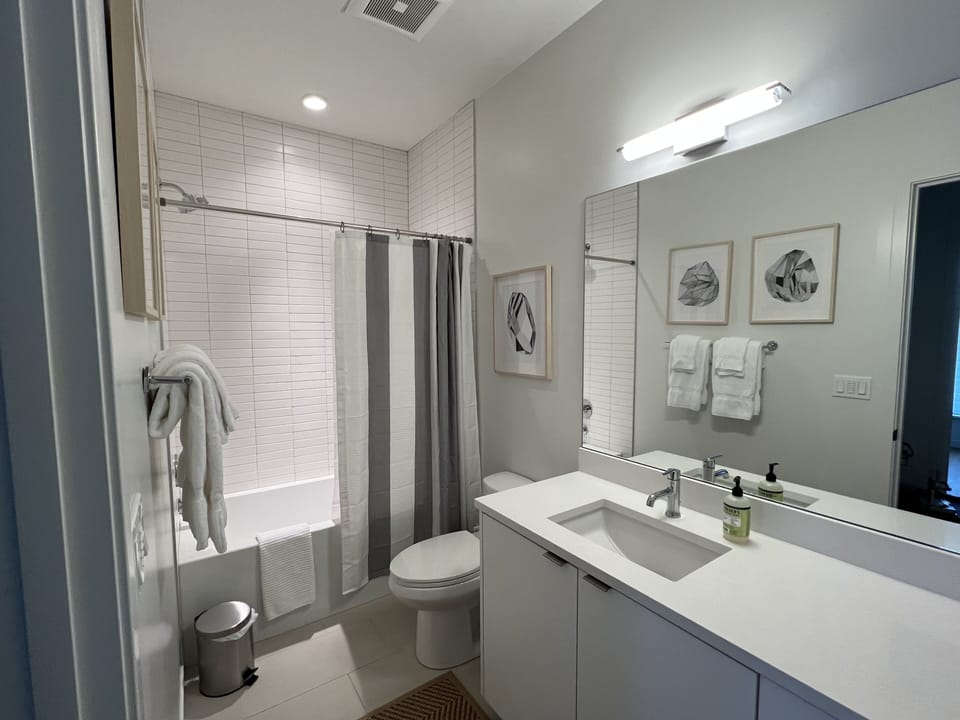 Nice size tub and shower