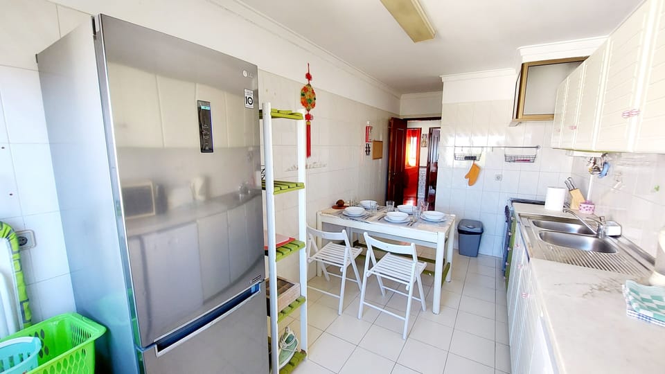 The kitchen is very wide with all amenities