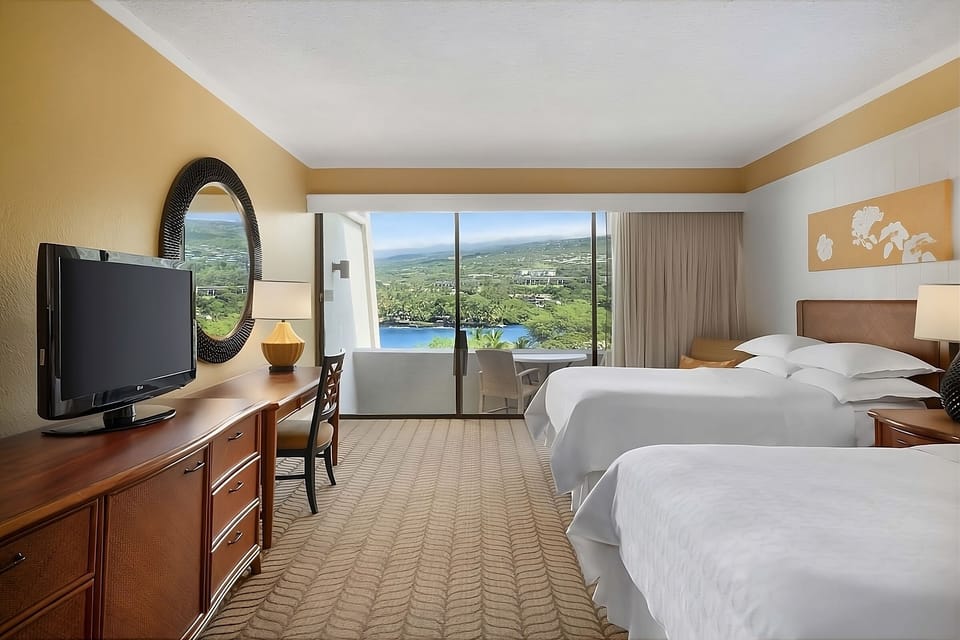 Sip coffee while panoramic island views fill the window.