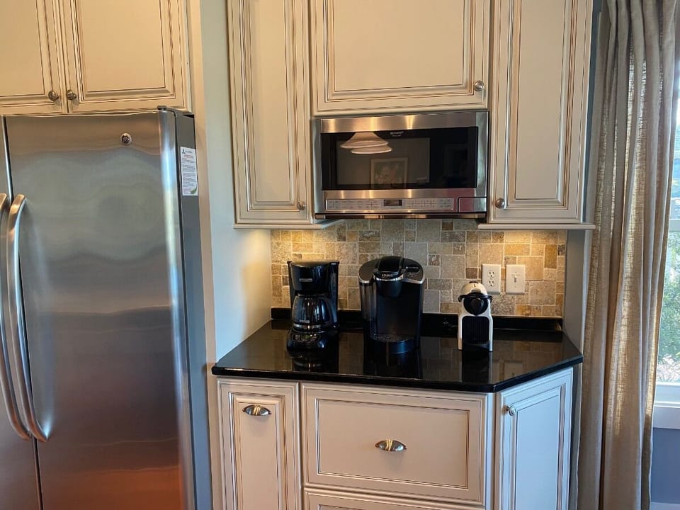 Coffee bar with electric drip, Keurig and Nespresso machines