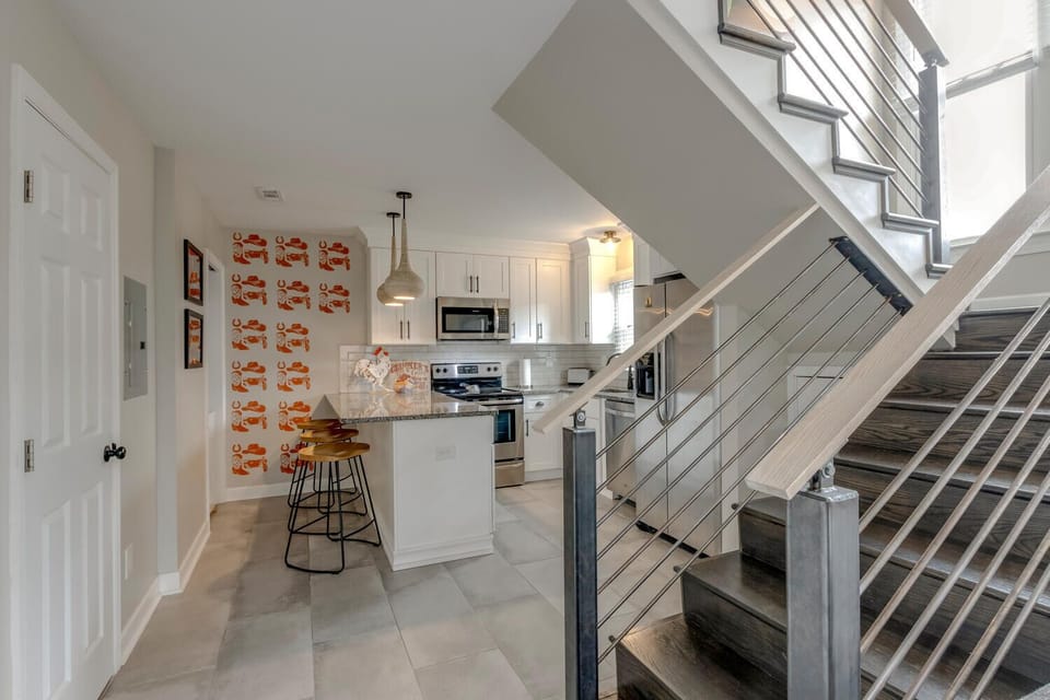 Open-concept kitchen and living area