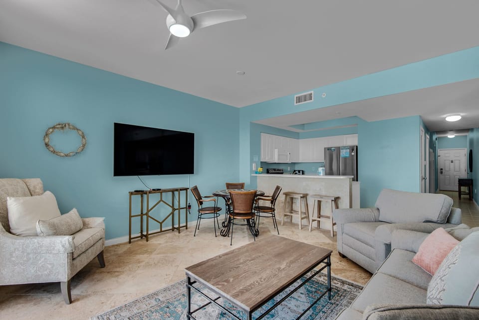 Living room with flat screen TV